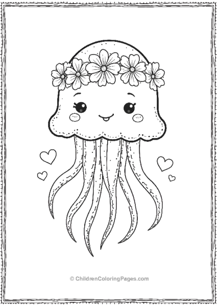 Jellyfish With Flower Crown Free PDF Printable