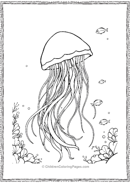 Jellyfish With Long Flowing Tentacles Free PDF Printable