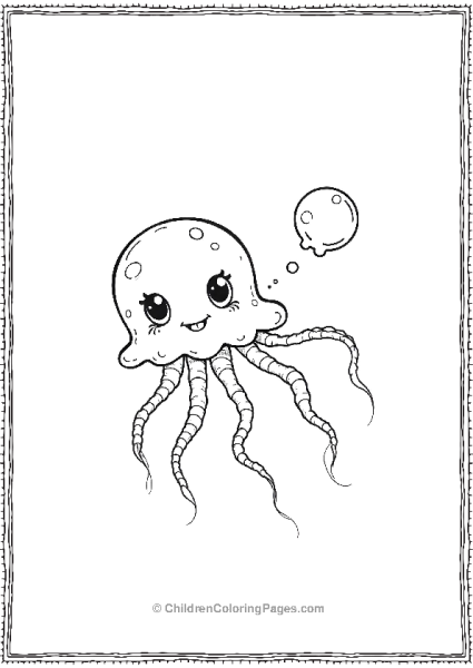 Jellyfish With Simple Eyes Free PDF Printable