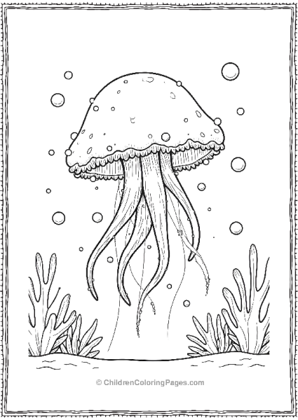 Jellyfish With Small Bubbles Free PDF Printable