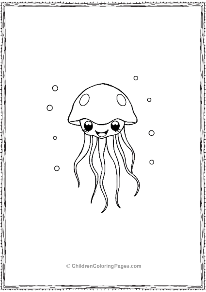 Jellyfish With Small Dots Free PDF Printable