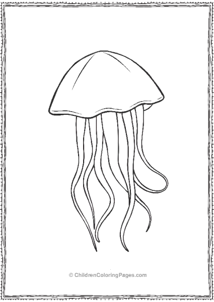 Jellyfish With Soft Wavy Lines Free PDF Printable