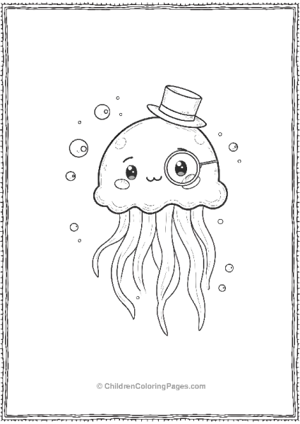 Jellyfish With Tiny Hat Free PDF Printable