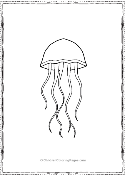 Jellyfish With Wavy Tentacles Free PDF Printable