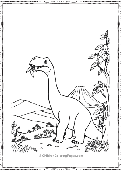 Jurassic Park Brachiosaurus Eating Leaves From The Top Of A Tree Free PDF Printable