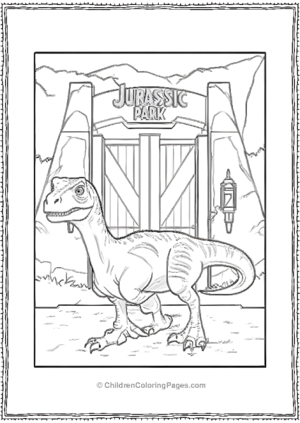 Jurassic Park Dinosaur At The Gate Free PDF Printable