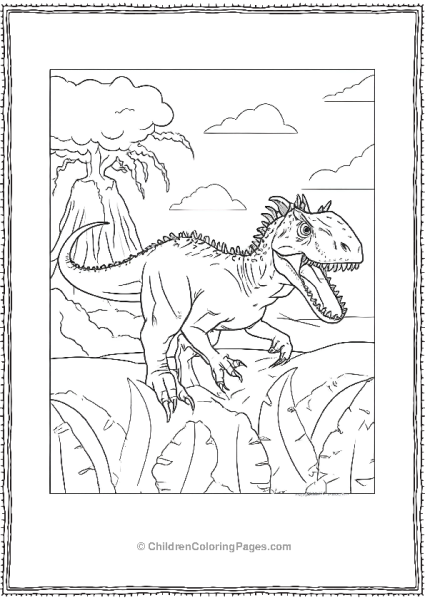 Jurassic Park Dinosaur In Jungle Free PDF Printable