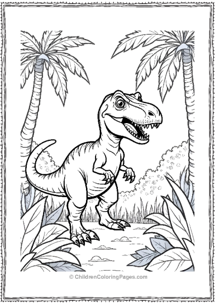 Jurassic Park Dinosaur In Jungle Free PDF Printable