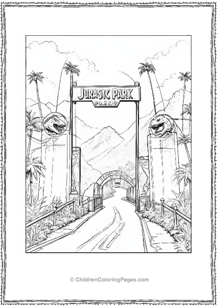 Jurassic Park Entrance Gate Free PDF Printable