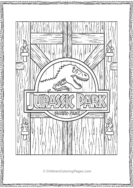 Jurassic Park Sign With Dinosaur Skeleton Free PDF Printable