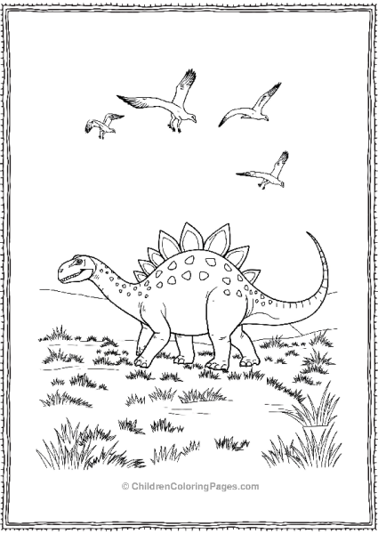 Jurassic Park Stegosaurus In A Field Free PDF Printable