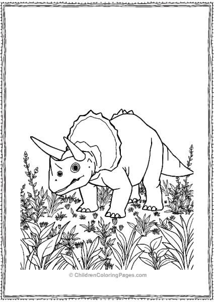 Jurassic Park Triceratops In The Grass Free PDF Printable