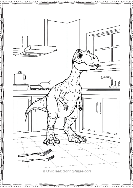 Jurassic Park Velociraptor In Kitchen Free PDF Printable