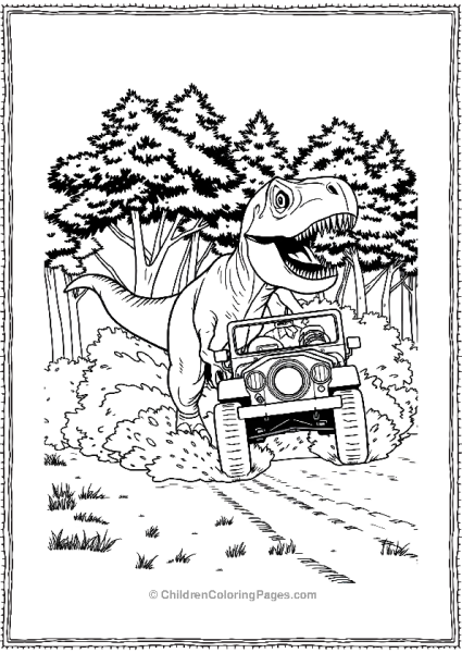 Juressic Jeep Chase With The T Rex Free PDF Printable