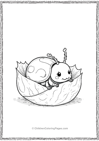 Kawaii Beetle Snuggling In A Tiny Bed Free PDF Printable