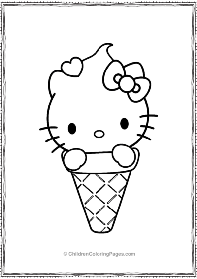 Kawaii-Hello-Kitty-Peeking-Out-From-Behind-A-Giant Free PDF Printable