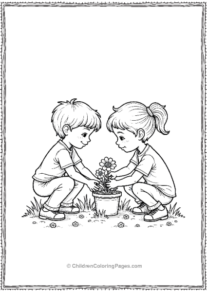 Kids Planting Flowers For Veterans Free PDF Printable