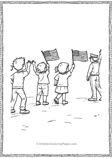 Kids Waving Flag In Parade Scaled Free PDF Printable