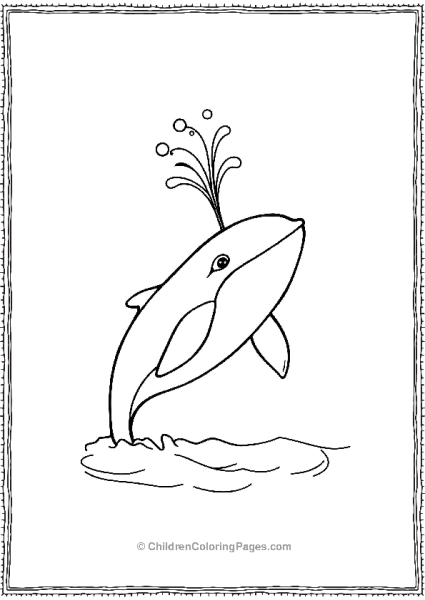 Killer Whale Blowing Water Free PDF Printable