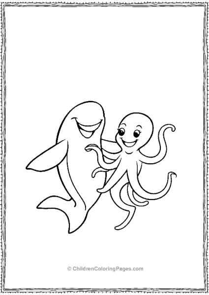 Killer Whale Dancing With Octopus Free PDF Printable