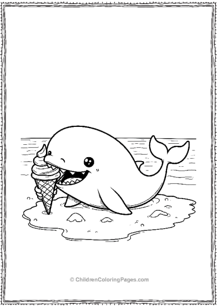 Killer Whale Enjoying Ice Cream Free PDF Printable