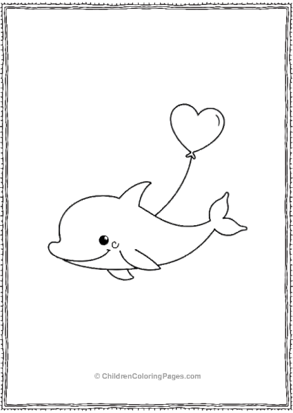 Killer Whale Floating With Heart Balloon Free PDF Printable