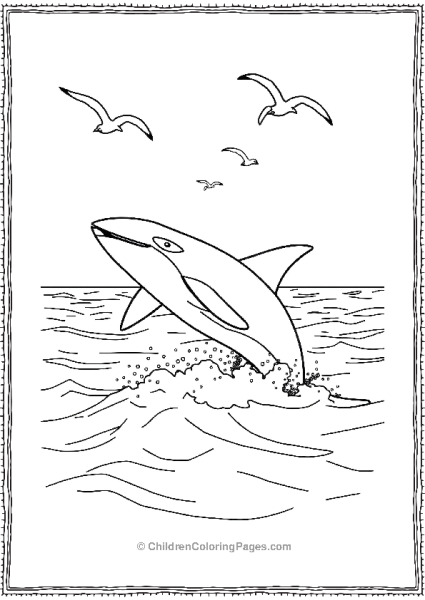 Killer Whale Leaping From Ocean Free PDF Printable