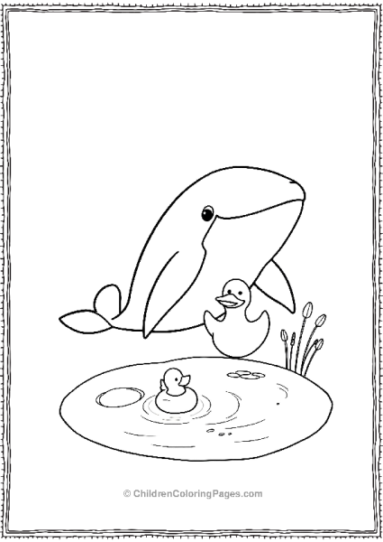 Killer Whale Playing With A Rubber Duck Free PDF Printable