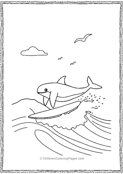 Killer Whale Surfing On Waves Free PDF Printable