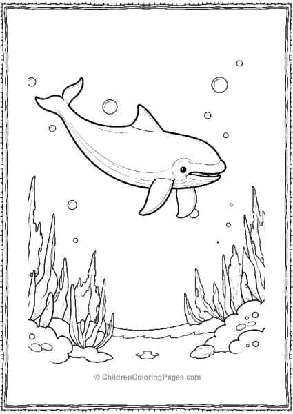 Killer Whale Swimming Through Coral Reef Free PDF Printable