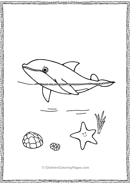 Killer Whale Swimming In Shallow Waters Free PDF Printable