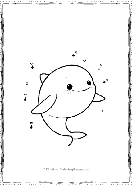 Killer Whale With Musical Notes Free PDF Printable