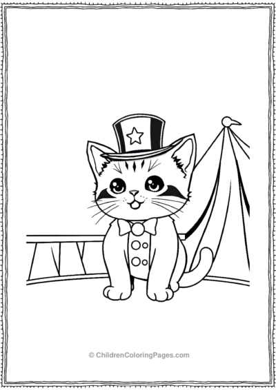 Kitten-As-A-Ring-Master-At-A-Circus Free PDF Printable