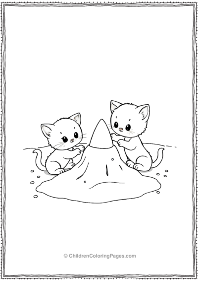 Kitten-Building-A-Sand-Castle Free PDF Printable