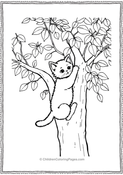 Kitten-Climbing-A-Tree Free PDF Printable