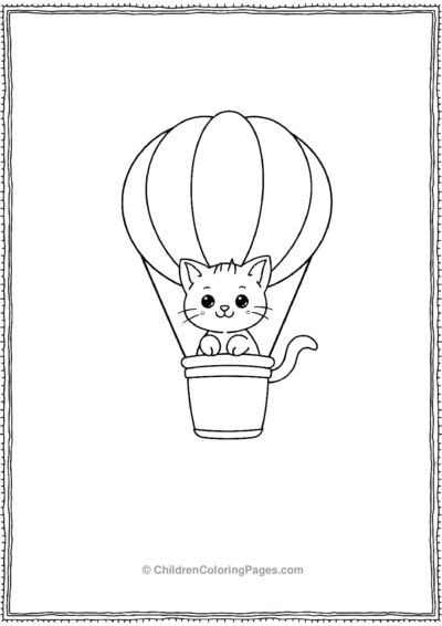 Kitten-In-A-Hot-Air-Balloon Free PDF Printable