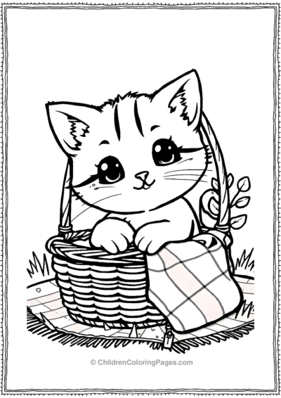 Kitten-In-A-Picnic-Basket Free PDF Printable