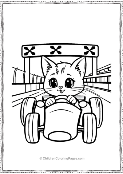 Kitten-In-A-Racecar Free PDF Printable