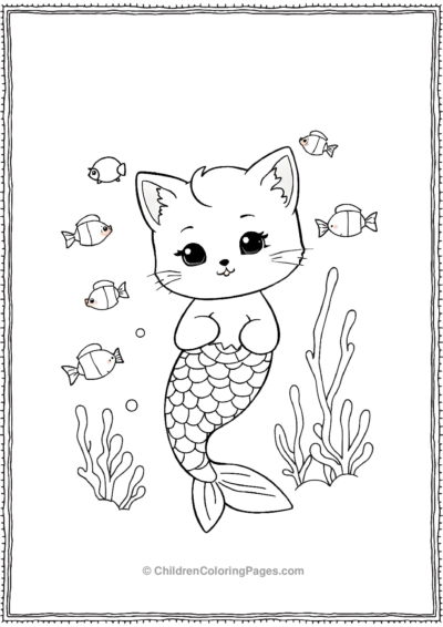 Kitten-Mermaid Free PDF Printable