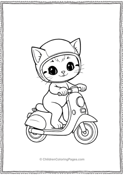 Kitten-On-A-Scooter Free PDF Printable