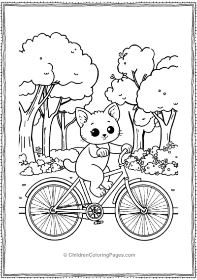 Kitten-Riding-A-Bicycle Free PDF Printable