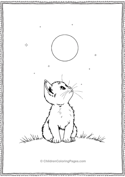 Kitten-Under-A-Starry-Sky Free PDF Printable