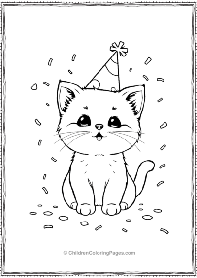 Kitten-With-A-Party-Hat Free PDF Printable