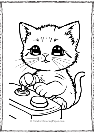 Kitten-With-Joy-Stick Free PDF Printable