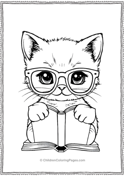 Kitten-With-Oversized-Glasses Free PDF Printable