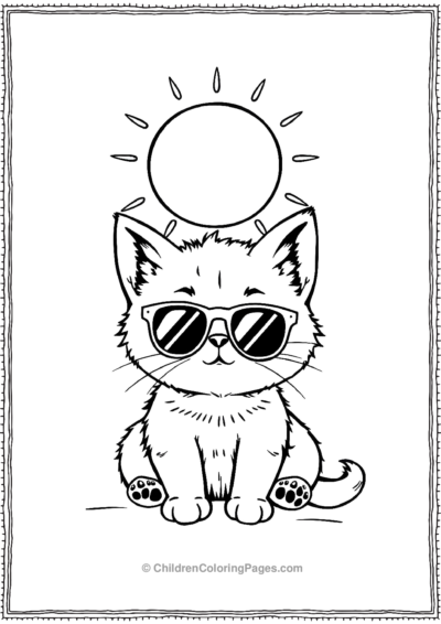 Kitten-With-Sun-Glasses-Relaxing Free PDF Printable