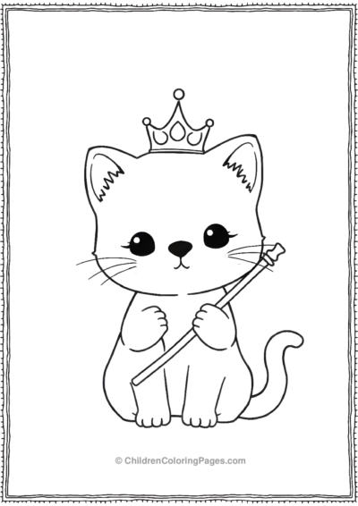 Kitten-With-Tiny-Crown Free PDF Printable