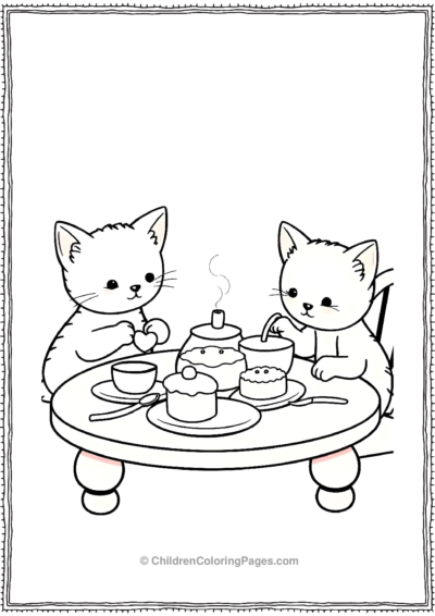 Kittens-Having-A-Tea party Free PDF Printable