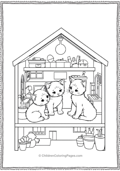 Kittens-In-A-Dollhouse Free PDF Printable