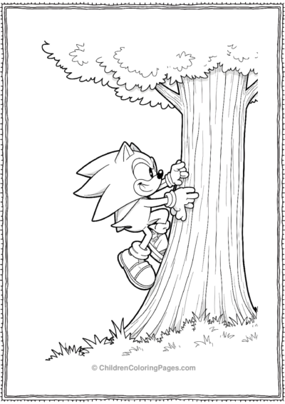 Knuckles-And-Sonic-Climbing-a-Tree-in-Angel-Island Free PDF Printable